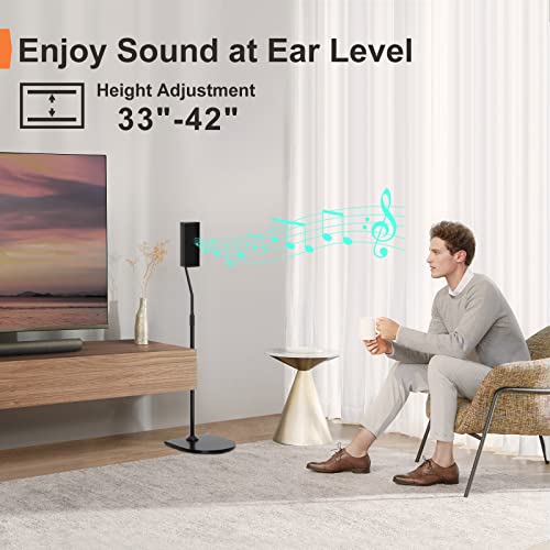 Adjustable Stand for Bose Speaker Stands with Slideconnect Bracket, for UB-20, UB-20 II, WB-50 II, UFS-20 II, UTS-20 II, CM520, CineMate II, GS II, Speaker Floor Stands, Pack of 2