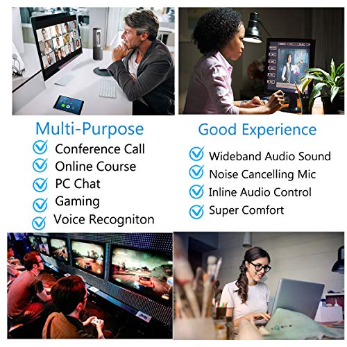MAIRDI Cell Phone Headset with Microphone Noise Canceling, Laptop Headset 3.5mm Jack for Office Work, Phone Headset for iPhone Computer Samsung Androids Tablets Skype Teams Video Conference - style: Mono 809G