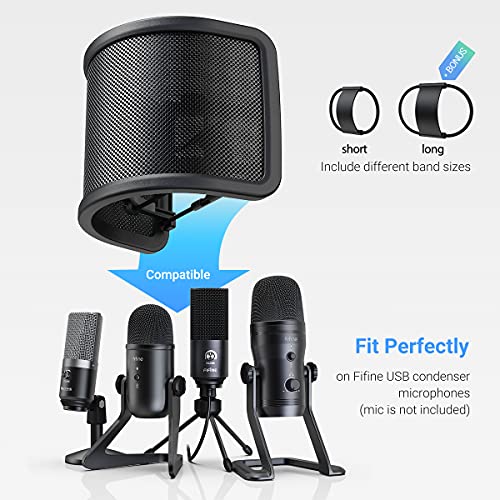 FIFINE AMPLIGAME Gaming USB PC Computer Microphone with Headphone Jack, Controllable RGB, Pop Filter, for Live Streaming, Meeting, Podcasting, Video (A8W+U1)