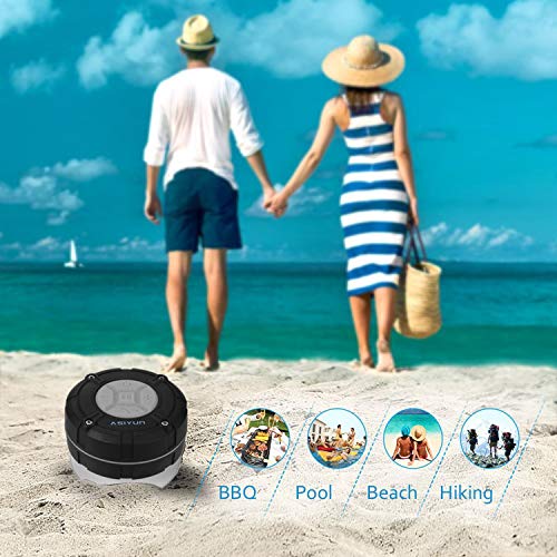 Shower Speaker, IPX7 Waterproof Bluetooth Speaker with HD Bass, Suction Cup & Durable Hook, Built-in Mic for Hands-Free Calls, Pool, Beach, Outdoor(Grey) - color: Gray