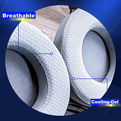 Oval Shape Cooling Gel Earpads for Virtuoso RGB Wireless, XT, SE | Enlarged Bigger Inner Hole (Cooling Gel Mesh Gray)