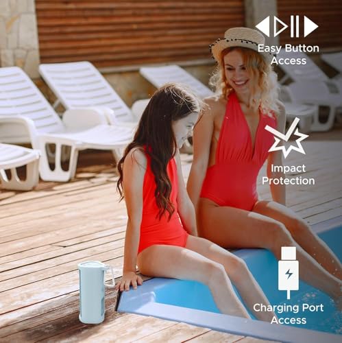 Heavy Duty Protective Carrying Case for Sonos Roam 2 | Blue | Compatible with Sonos Roam, Roam 2 & Roam SL | Includes Bluetooth Button | Protect Your Wireless Speaker | Cover / Sleeve - color: Blue