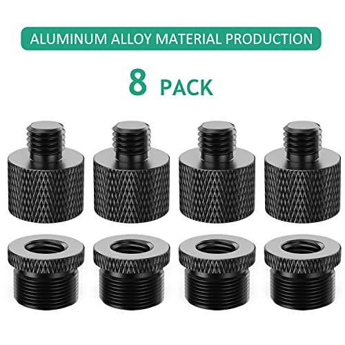 Mic Stand Adapter 5/8 Female to 3/8 Male and 3/8 Female to 5/8 Male Screw Thread Adapter for Tripod Stand Mic Mount ect 8 Pack by Rigych - color: 3/8 & 5/8