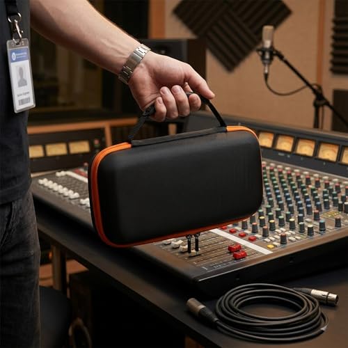Musiin Microphone Carrying Case, Wireless Dual Microphone Case, Portable Handheld Mic Bag Fits Receiver, Adapter and AA Batteries for Travel, Shows or Karaoke