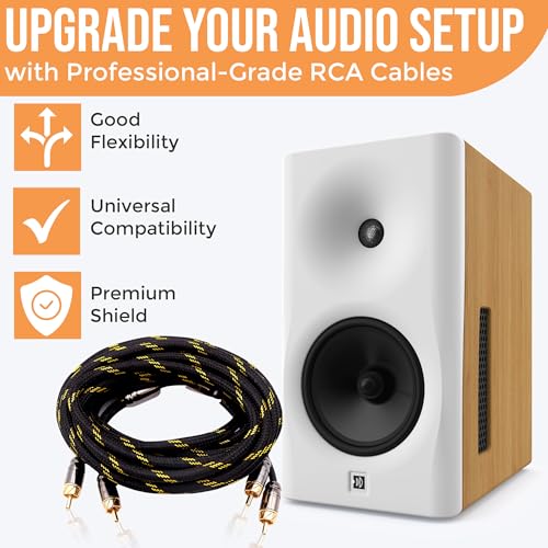 Elite Audio Pro Series | 20ft 2-Channel RCA Cable | OFC | Triple Shielded - color: 2-Channel, size: 20' (ft)