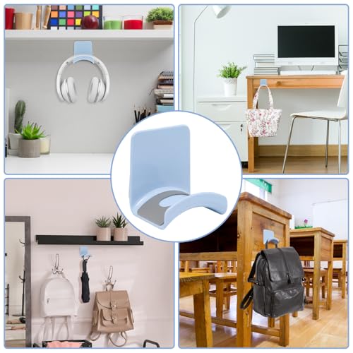 Blue Headphone Stand Hanger, Table Wall Mount Headset Holder Hook | 1Pcs ABS Plastic Adhesive Earphones Hangers for Desk Headphone Hanger, Most Headphones and Controller - color: Blue, size: Wall Mount