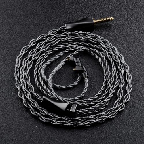 FAAEAL IEM Cable,Monocrystalline Copper Silver Plated Cable,QDC-C Pin in Ear Monitor Cords for K&Z ZS10 PRO ZSX ZSN TRN MT1 etc Recessed 2pin 4.4mm Plug 4.2ft - style: 4.4mm Plug