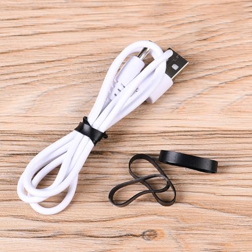 200 Pcs Small Elastic Silicone Rubber Bands Cable Wrapping Bands Wire Cord Ties Cell Phone Charger Cord Wraps Reusable Earphone Cable Ties Cord Organizer Bands