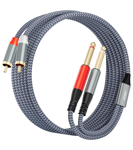RCA to 1/4 Cable 3.3ft, Gold-Plated Dual RCA Male to Dual 1/4 inch (6.35 mm) TS Male Stereo Audio Interconnect Cable Patch Cord for AV Receivers, Amplifiers, Speaker - size: 1m/3.3ft