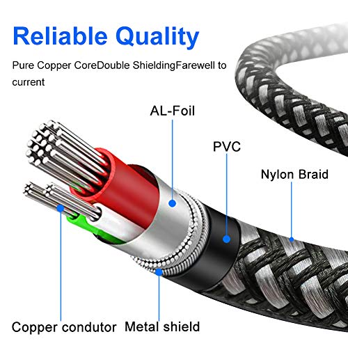 6.35 mm to 2RCA Cable 6 ft,Yeung Qee 6.35mm 1/4 inch Male TRS Stereo Plug to RCA Male Audio Y Splitter Cable Insert Cord (6FT/2M) - size: 6FT/2M