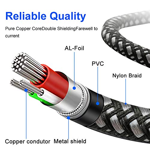 2RCA Male to 2RCA Female Extension Cable 10 ft, 2 RCA Extension Cable Nylon Braid 2 RCA Male to 2 RCA Female Stereo Audio Extension Cord(10FT/3M) - size: 10 ft