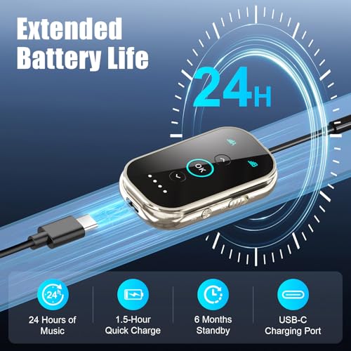 Bluetooth 6.0 Transmitter Receiver – Airplane/TV/Gym Wireless Audio Adapter