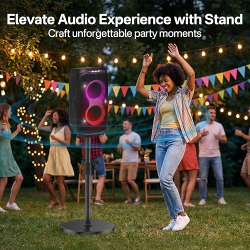Floor Speaker Stand for JBL PartyBox 100/110/120/130 Stand, Adjustable Height 24.4"-32.3", Heavy Duty Surround Speaker Stands for JBL PartyBox Stand with Reinforced Base, Supports Up to 57 Lbs, 1 Pack - size: For PartyBox 110/120/130