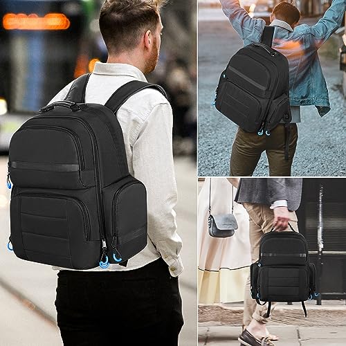 PGmoon Console Backpack Compatible with Playstation 5/PS5 Slim/PS5 Pro | Travel Carrying Case Bag with Protective Liner, Fits 15.6" Laptop, Controllers and Most Gaming Accessories (Patent Design) - color: Blue