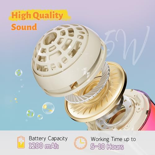 Wireless Karaoke Machine Portable Bluetooth Microphone with LED Light | Best Chritmas Birthday Festival Party Gift for Adults 3 4 5 6 7 8 9 10 11 12+ Year Old Girls Boys Kids (Beige) - color: Beige