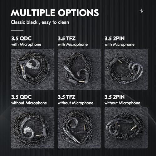 2026 Upgraded 1.5M IEM Cable,4N OFC Silver-Plated Upgraded Cable - color: Dark, size: 2Pin