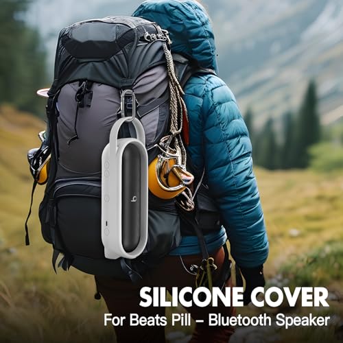 Silicone Cover for Beats Pill Portable Bluetooth Speaker Storage Bag Speaker Holder Travel Bag (Gray) - color: Gray