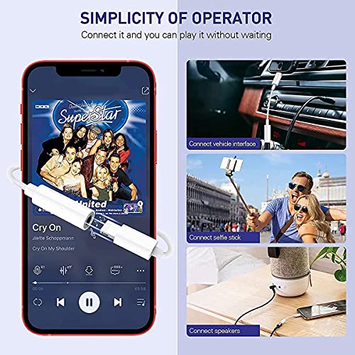 wamaxlink Lightning to 3.5 mm Headphone Jack Adapter Support Phone Call | 2 Pack Apple MFi Certified iPhone 3.5mm Headphones Adapter Support Phone Call, Wire Control for iPhone 14 13 12 11 Pro Max