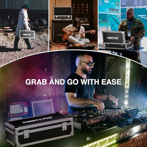 Phenyx Pro XL Carrying Case with Customizable Pre-Diced Foam PCSE-XL | Three-Layer Foam, Aluminum Alloy Frame, Protective Gear Storage, 8-Channel Wireless Mic Systems - size: Extra Large (20.4×10.2×7.9 Inch)