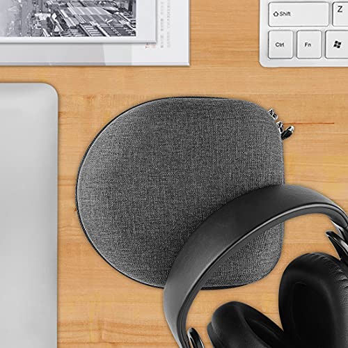 Geekria Shield Headphones Case Compatible with JLab Go Lux ANC, V-Moda Crossfade 3 and More, Replacement Hard Shell Travel Carrying Bag with Cable Storage (Dark Grey)