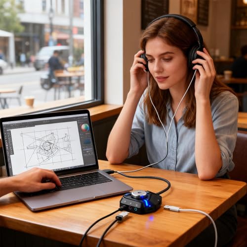 USB Sound Card for Pc Type-C External Amplifier