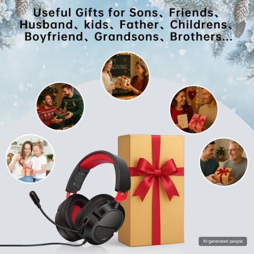 AOC Wired Gaming Headset for Xbox Series X, Xbox Series S/One, PS5, PS5 Pro | Clear Mic, Stereo Bass, 79in Cable, in-Line Controls, 207g Lightweight, Soft Earmuffs, Gaming Headphones with 3.5mm Jack, Red - color: Red