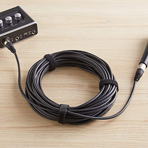 Amazon Basics XLR Microphone Cable for Speaker or PA System, Recording Studio, All Copper Conductors, 6MM PVC Jacket, 50 Foot, Black - size: 50 Feet, style: 1-Pack