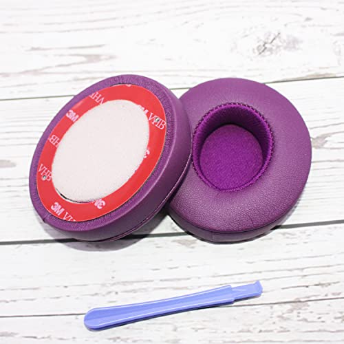 Adhiper Earpad Replacement for Beats Solo 3, Solo 2 Headphones, Purple | Soft Protein Leather & Memory Foam Ear Pads Cushions, Fit Solo3 & Solo2, Replace Peeling, Cracked, Damaged Pads - color: Dark Purple