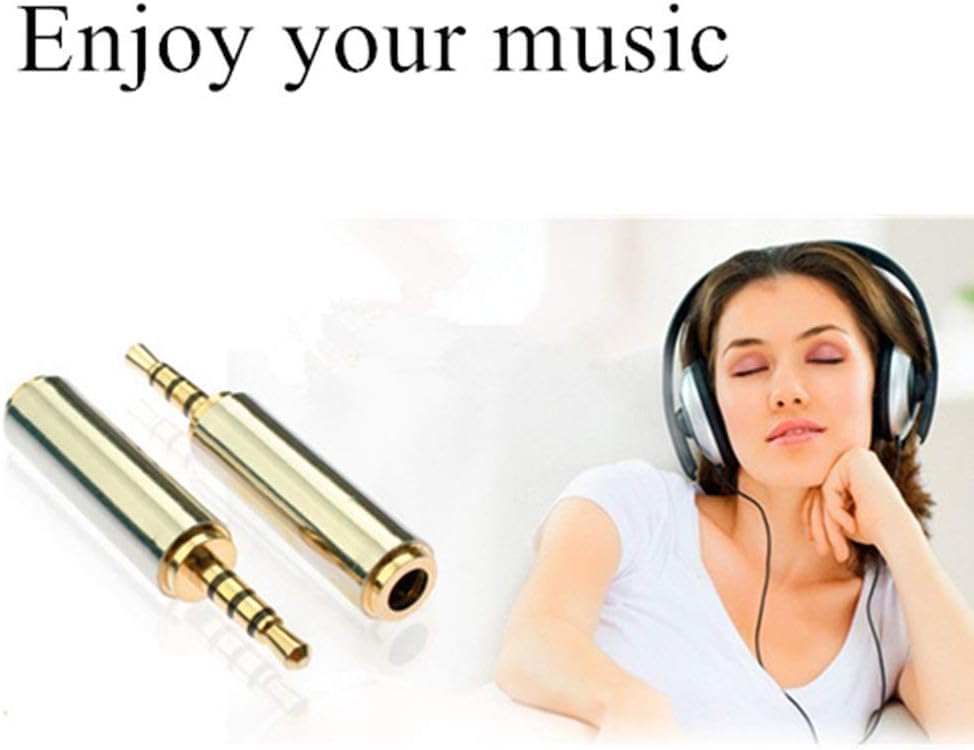 Adhiper 2.5mm to 3.5mm Adapter 3 Ring Jack Converter, 2Pcs | 2.5mm Male to 3.5mm Female Adapter, Gold Plated Jack Full Metal Connector for Headphone Earphone Headset Stereo or Mono