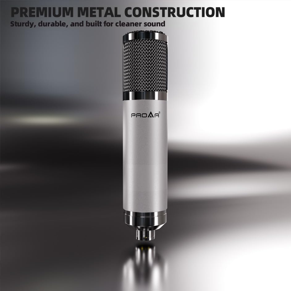 XLR Condenser Microphone with Desktop Stand for Vocals and Podcasting | 48V power required. XLR podcast mic for podcasting, singing and streaming. Studio microphone setup reduces vibration. - color: Desktop Stand