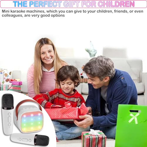 Mini Karaoke Machine for Kids & Adult, 4-12 Years Old Girls Christmas Birthday Gift, Karaoke Toys Gifts for Girls Ages 4, 5, 6, 7, 8, 9, 10, 12 +Year Old Birthday Party White - color: White