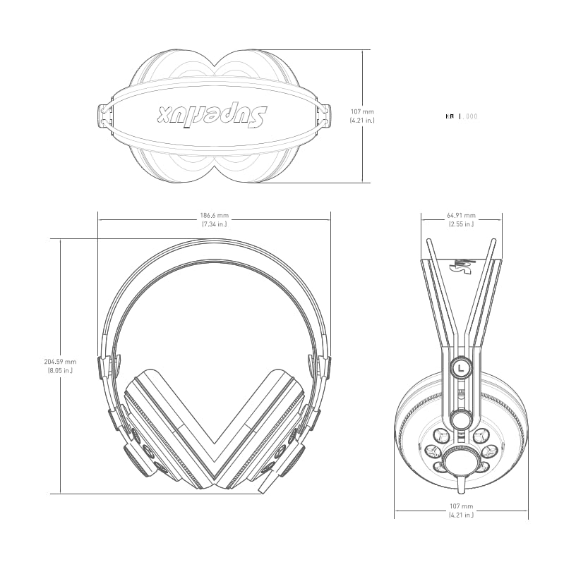 Superlux HD681 Wired Semi-Open Studio Monitor Headphones, 50mm Drivers, 32Ω - size: HD681