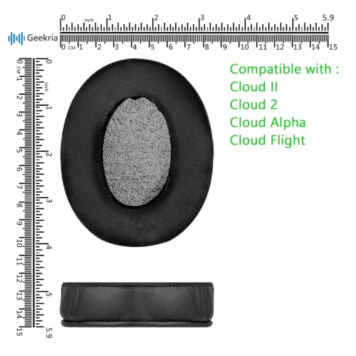 Geekria Sport Extra Thick Cooling Gel Replacement Ear Pads for HyperX Cloud III, Cloud II, Cloud Alpha, Cloud Flight, Cloud Stinger Gaming Headsets, Ear Cushion Repair Parts (Black)