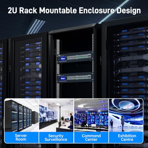 16x16 Seamless 4K HDMI Matrix with Video Wall Controller & 3.5mm Audio I/O | 6 Controls, Web GUI & IR | Custom Splicing | 4K@30Hz Downscale HDCP 1.4 EDID | Audio Embedding & Extraction | 2U Rackmount - size: HDMI Matrix 16x16 w/Video Wall