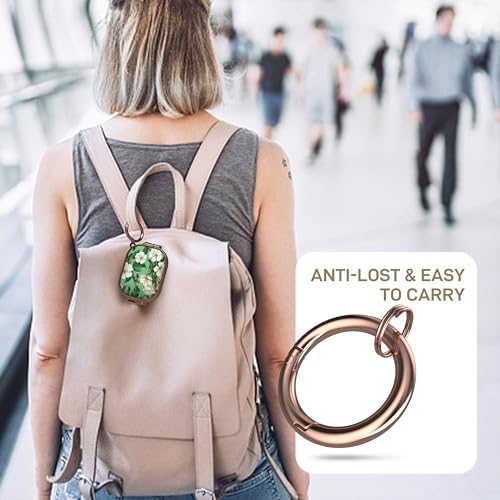 for AirPods Pro 2nd/1st Case with Safety Lock, Magsafe Compatible, Gardenia | Double Secure Lock,Drop Protection,Two-Piece Design,with Gold Keychain, Anti Lost, Dustproof, Cute AirPods Pro 2nd/1st Case - color: Green + White, size: AirPods Pro2/Pro1 Case