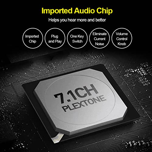 Sound Card, GS3 USB 2.0 External Sound Card Virtual 7.1 Channel Sound Card Adapter Plug and Play with Headphone Microphone Jacks Control Mute Mic Games Sound Effect Upgrade Version for Desktop