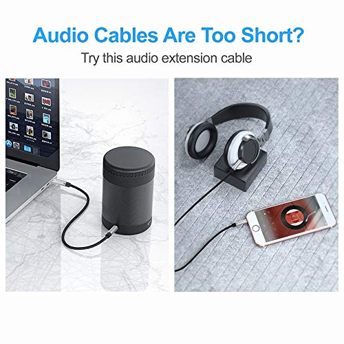 MaGeek 3.5mm Audio Aux Extension Cord, (3.3 ft / 1.0m) TRRS 4-Pole Headphone Cable Male to Female Auxiliary Extension Adapter Compatible with Beats, iPhone, iPad, Car Audio and More(Black) - size: 1-Pack_3.3ft