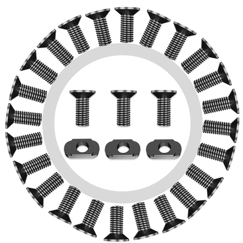 24 PCS Mlok Screws and Nuts Replacement Sets, M-Lok Rail Mount Screws & T-Nuts Accessories with Allen Wrench