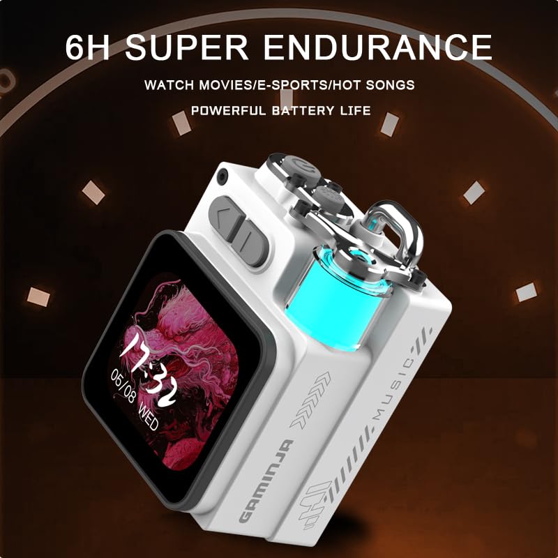 Wireless Bluetooth Speaker Mini, 2-Inch Screen RGB Subwoofer, Small Speaker Portable with Alarm Clock, Weather, Calendar,6H Battery, Metal Pendant Waterproof Large Hd Sound Pocket Stereo - color: Black