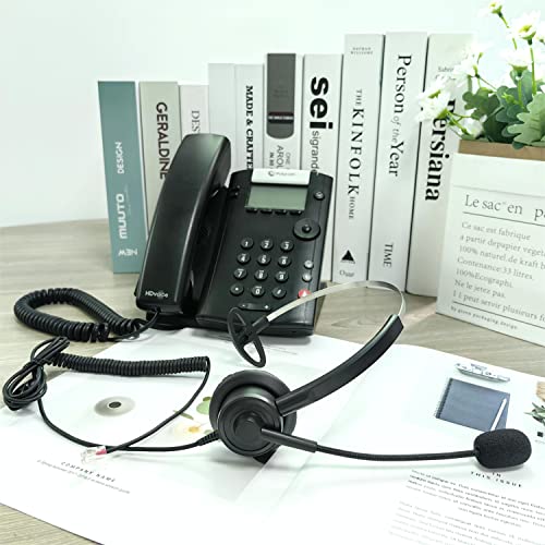 Callez Phone Headsets RJ9 with Noise Cancelling Mic for Polycom VVX Phones | Office Telephone Headset, Works with Polycom VVX201 VVX250 VVX350 VVX311 VVX310 VVX400 VVX410 VVX411 VVX500 Landline Phones