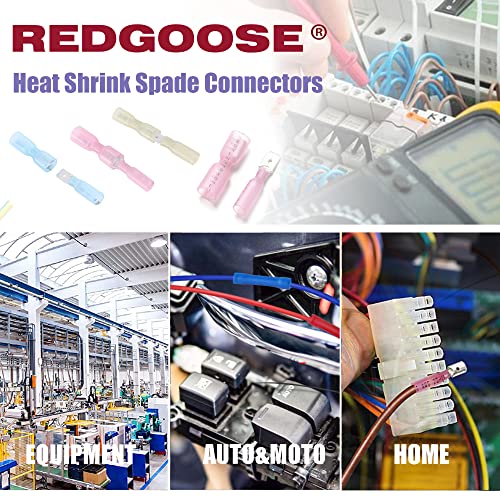 100PCS Heat Shrink Spade Connectors 1/4" 22-10 Gauge Female and Male Insulated Waterproof Quick Disconnect Wire Crimp Terminals Assortment Kit - style: Spade F&M