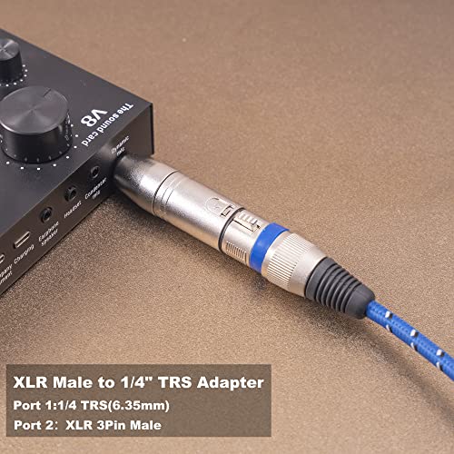 Smithok 2 Pack 1/4" TRS to XLR Adapter, Balanced Quarter Inch 6.35mm Male to XLR Male Adapters