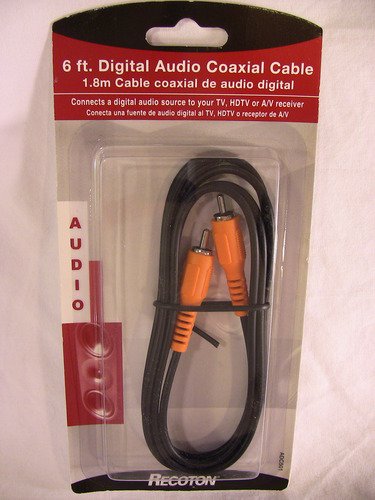 Recoton ADC501 Audio RCA Digital 75 OHM Coaxal Cable, (6 feet)