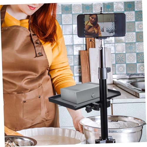 Sound Card Tray Speaker Table Clamp-on Rack Tray Phone Tripod with Microphone Guitar Pick Speaker Mount Kickstand for Cell Phone Shelf for Speaker Stand Drum Machine Desktop Metal