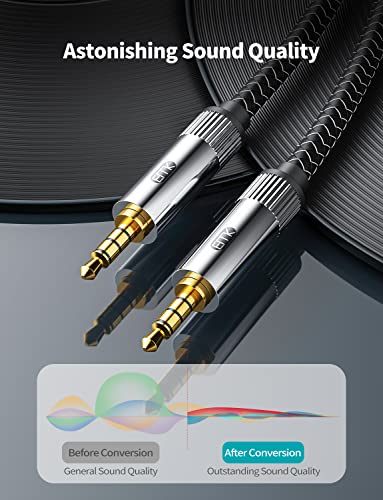 EMK 3.5mm 4-Pole TRRS Audio Cable with Mic, 1M, Male to Male, Compatible with Headphones, Laptops, Smartphones, Gaming, Video Calls - size: 3 Feet, style: 3.5mm TRRS Cable Male to Male