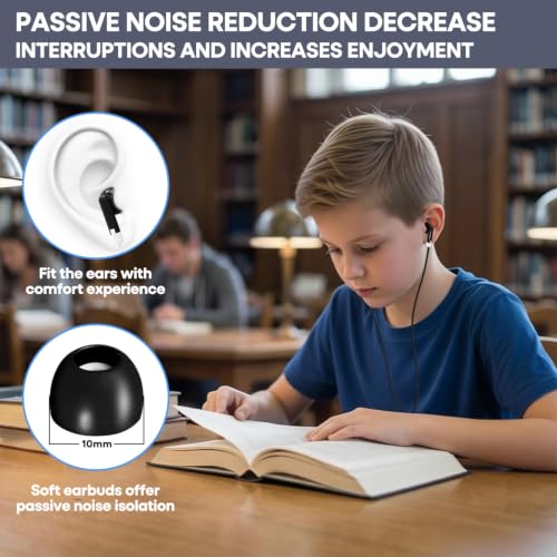 60 Pack Bulk Earbuds Headphones for School Classroom, Wholesale Wired Class Set in-Ear Headphones with 3.5mm Jack for Kids Students Toddler Teens - Individually Bagged (HY01,60 Black)