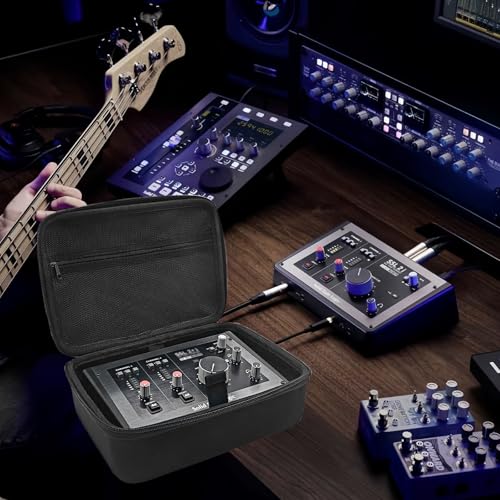Musiin Audio Interface Storage Case, Compatible with SSL2 MKII and SSL2+ MKII Audio Interfaces, Top Cover Zipper Mesh Pocket Design and Handle Strap, Portable Travel Storage Case (Black) - color: SSL2 MKIl Black