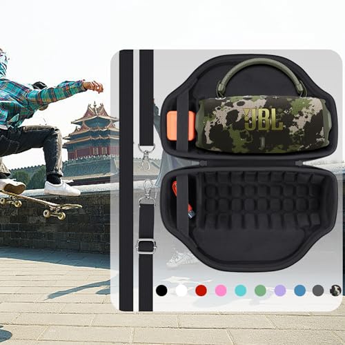 co2CREA Case for JBL Charge 6 Portable Bluetooth Speaker, Camouflage | High-Density Foam Padding, Reinforced Handle, Detachable Shoulder Strap, Compact Lightweight Design, Dust Protection - color: Camouflage Case