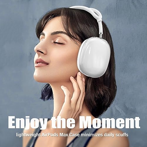 【4 in 1】 Case Covers for AirPods Max Headphones, Anti-Scratch Sweat-Proof Ear Pad Covers/Ear Cups Cover/Headband Cover Protectorfor Apple AirPods Max (2024 USB-C /2020 Lightning)- WhiteClear - color: C-White Clear