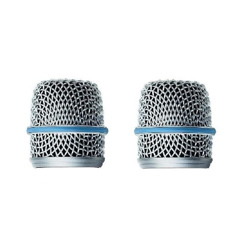 Generic 2 PACK Beta57 Microphone Mesh Grill Metal Windscreen with Black Interior Foam Filter for Beta 57A, Silver